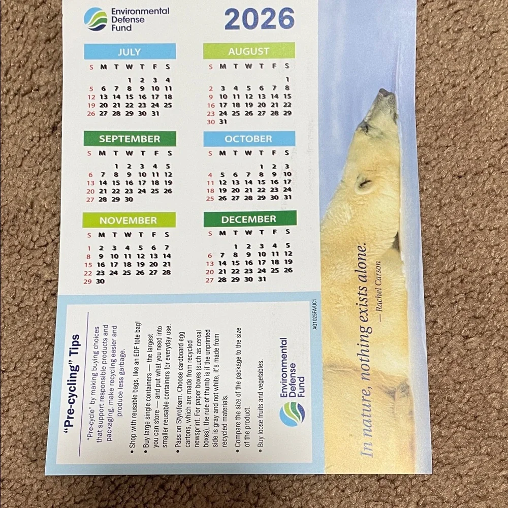 2026 Environmental Defense Fund Calendar